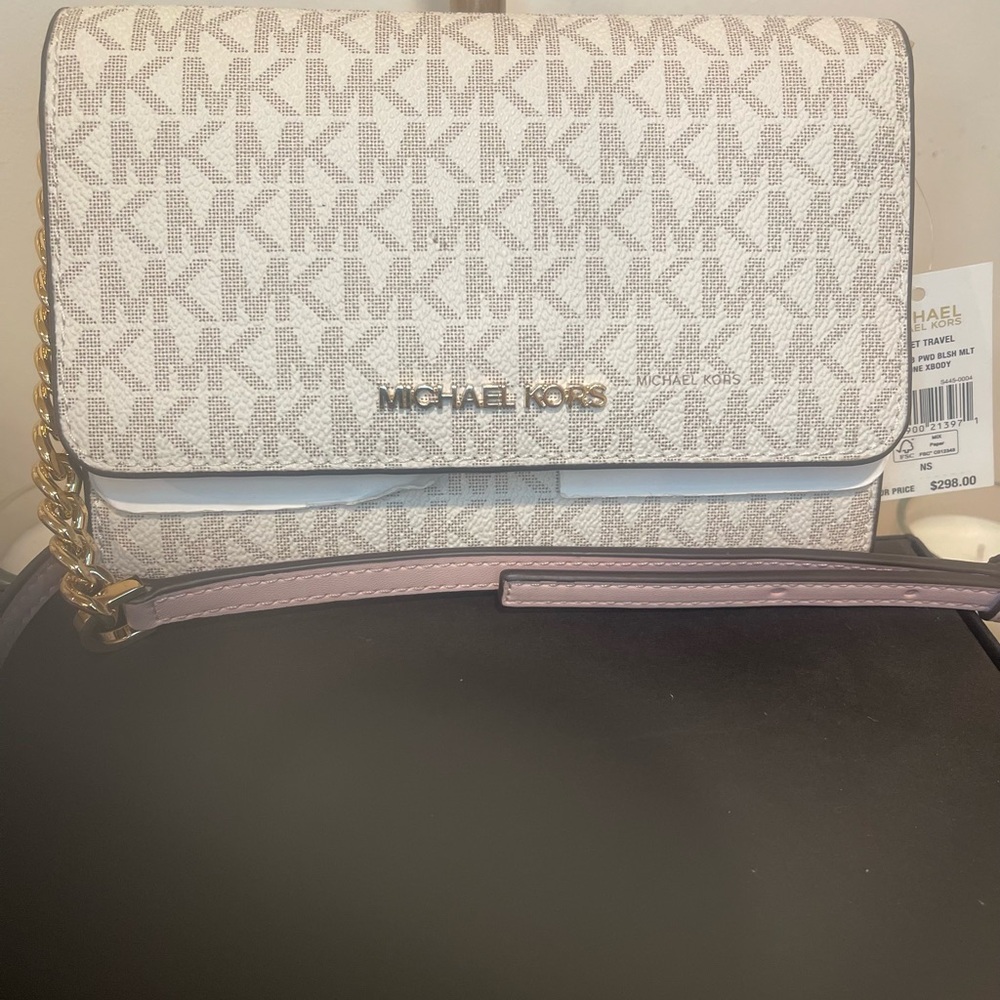 Michael Kors Cream and Pink Women's Bag